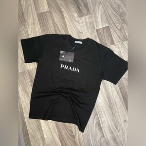 Prada Black Logo Tee — Size S, Never Worn